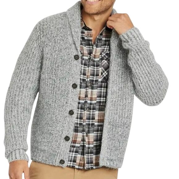 GOODFELLOW & CO Gray Chunky Shawl Collared Cardigan Size Large New w/ Tag - Picture 2 of 10